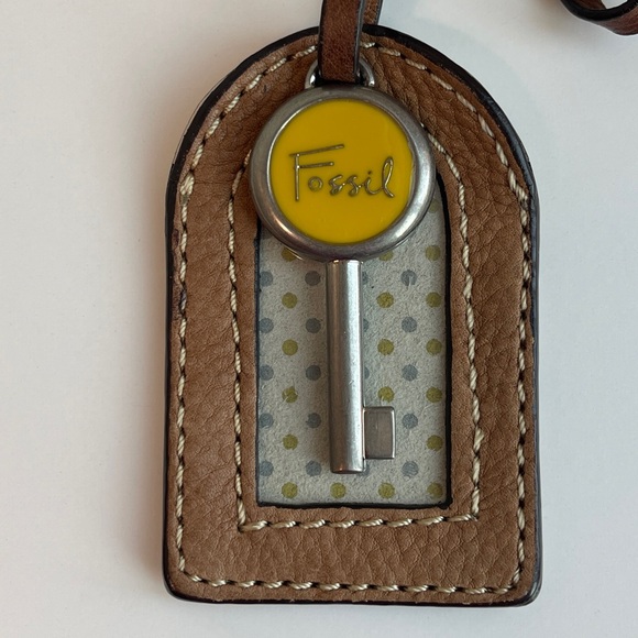 Fossil Luggage Tag Bag Charm - Picture 2 of 11